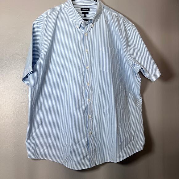 Lot of 2 Croft & Barrow Men’s XXL Blue Pinstripe Button-Down Shirts Easy Care - Picture 9 of 11